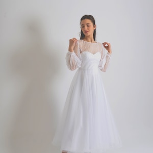 Bohemian Tulle Wedding Overdress with Open Back - Bridal Robe and Overlay Dress for a Romantic Look