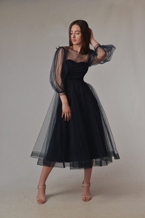 tulle midi dress