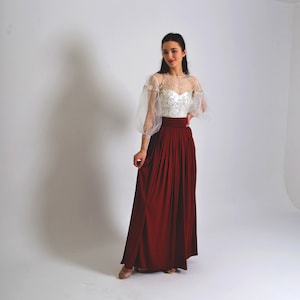 Silk Skirt Maxi Skirt High Waisted Formal Long Skirt Skirt For Prom Long Skirt Wedding Skirt Silk Skirt Plus Size Gift For Her image 5