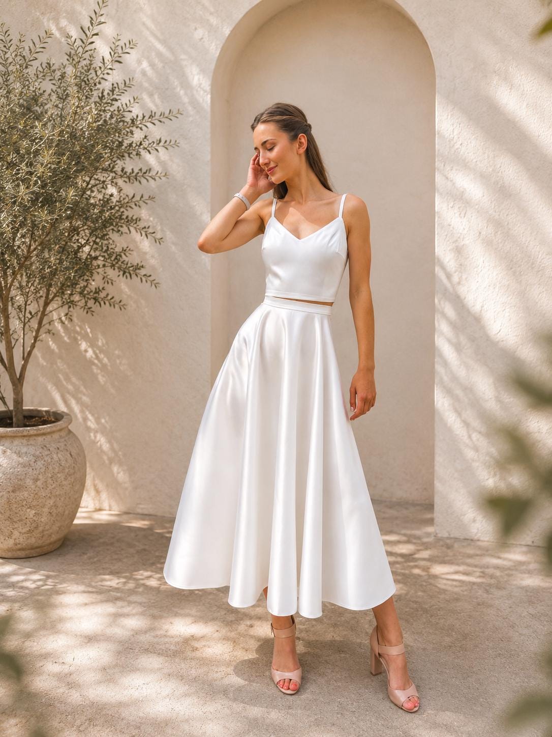 Ivory Satin Slip Dress - Etsy