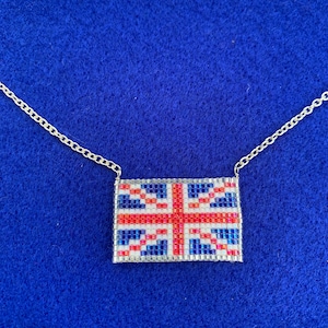 VE Day 80th Celebration Pendant. Union Flag Pendant. Red, White and Blue Pendant