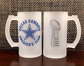 American Football Dallas Cowboys Wooden Beer Mug Custom Beer Gift for Fan American Football Dallas Cowboys Wooden Beer Mug Custom Beer Gift for Fan