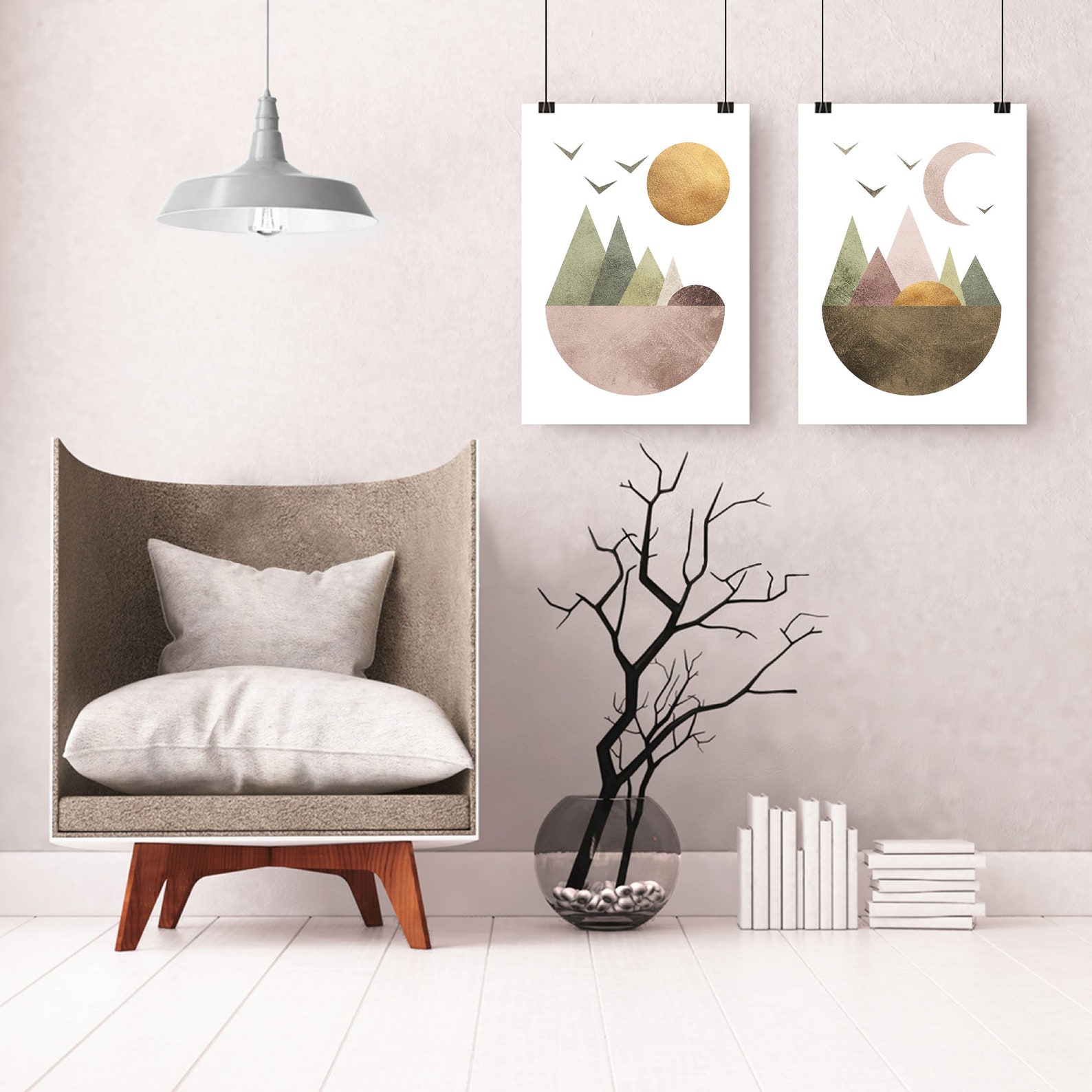 Set of 2 Printable Art Mountain Prints Mountains - Etsy