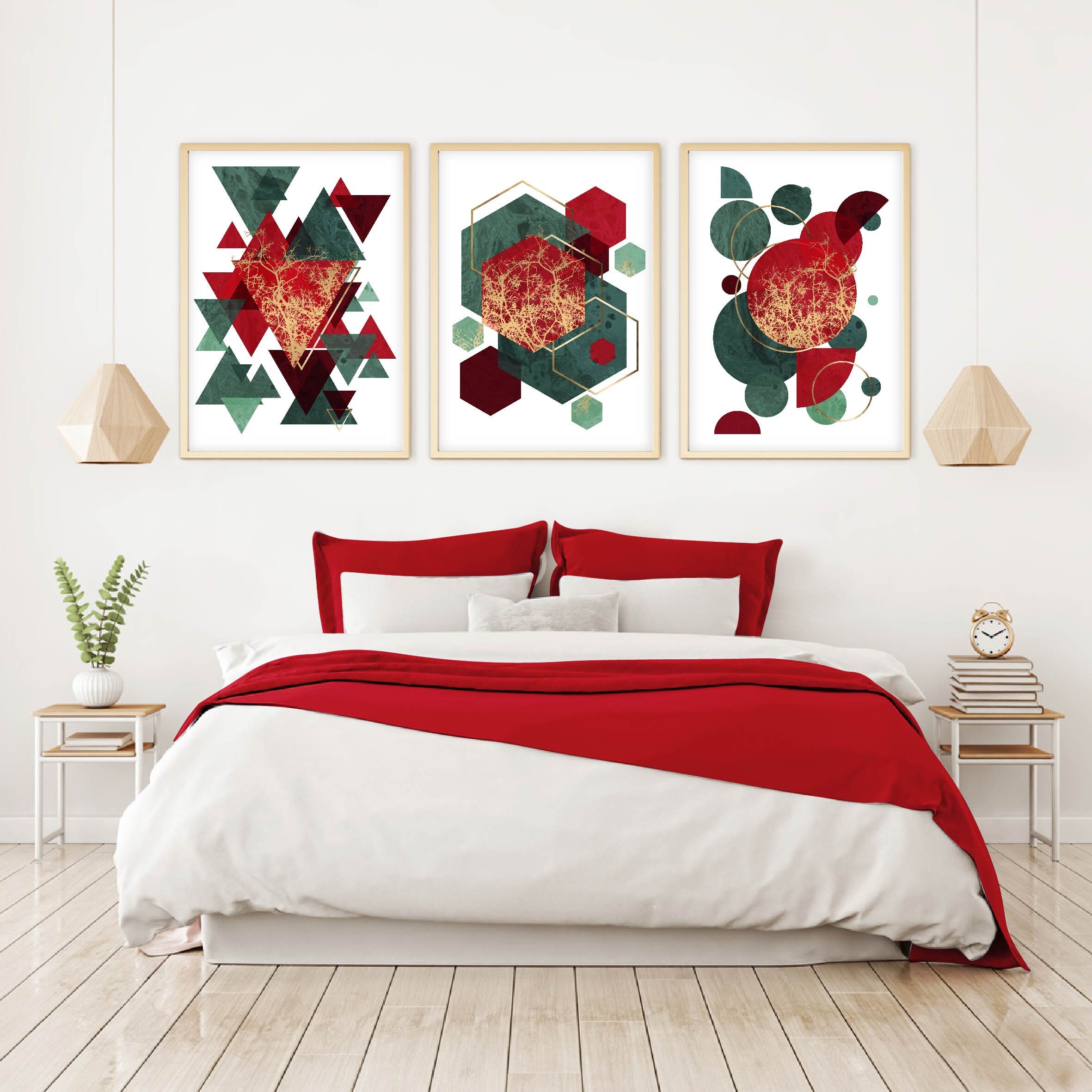 Set of 3 Scandinavian Prints Modern Wall Art Abstract | Etsy