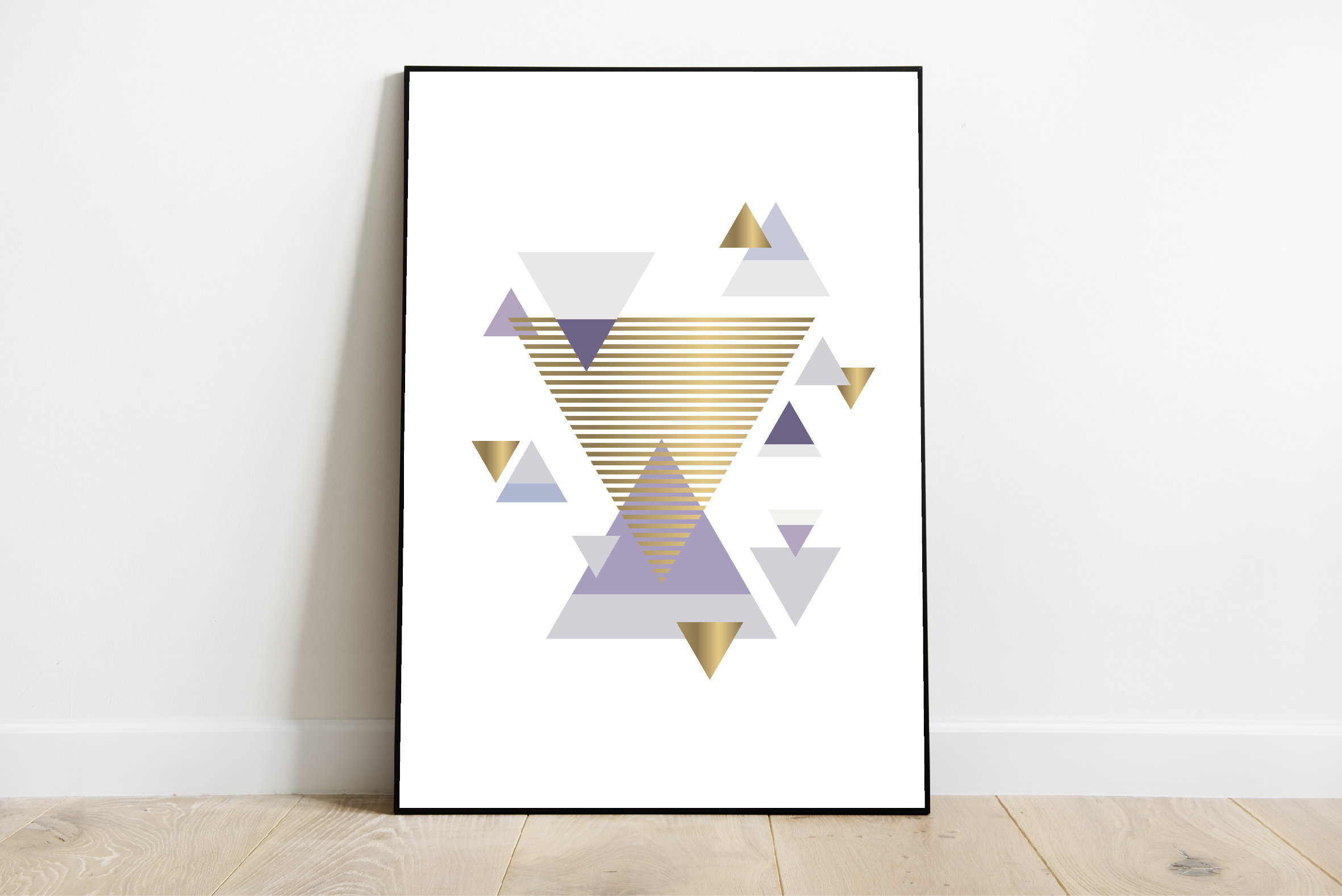 Scandinavian Purple Geometric Art Print Abstract Wall Art Etsy