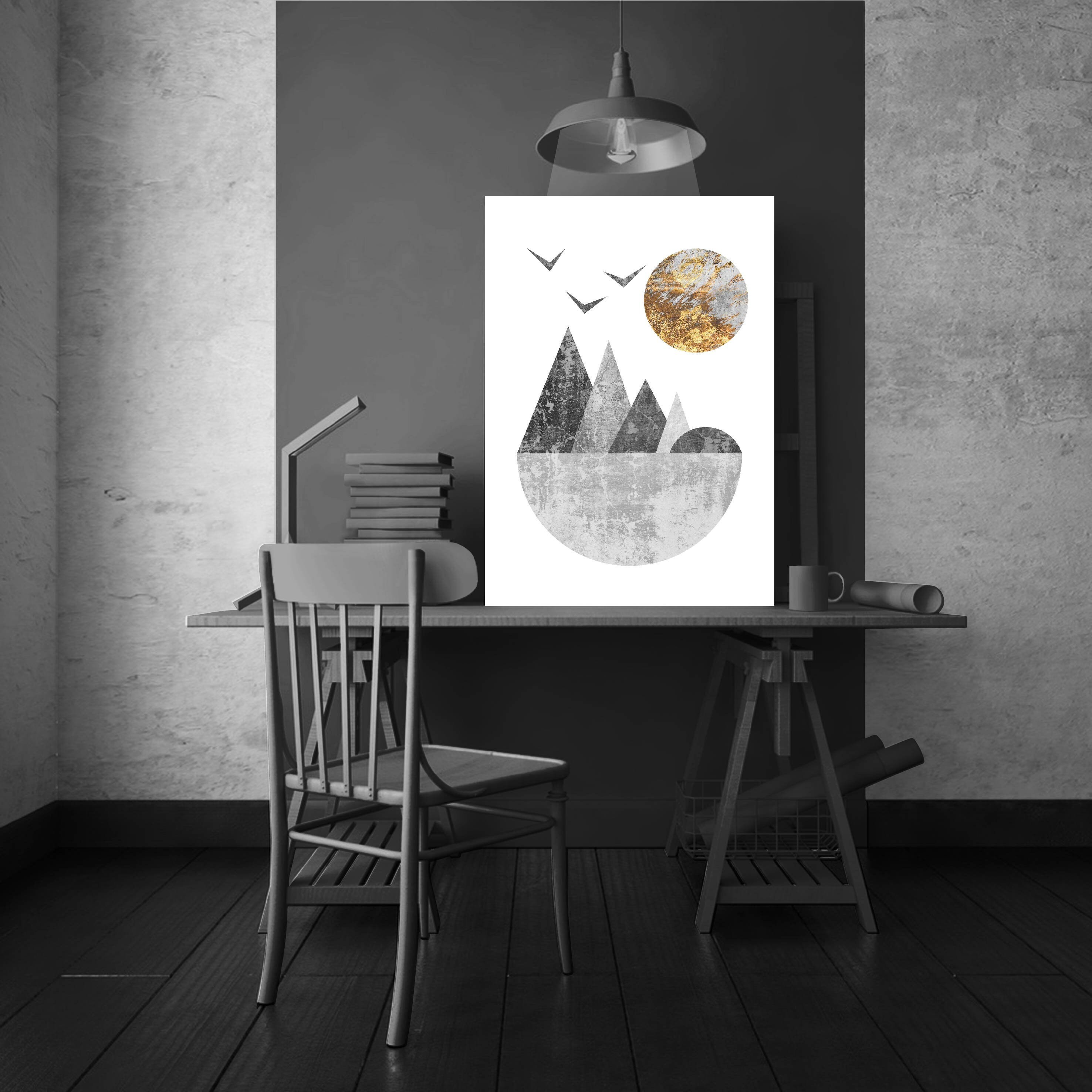 black and white scandinavian art