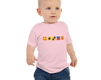 Your! Maritime Signal Flags [personalized/custom BABY t-shirt with your text spelled out in signal flags]