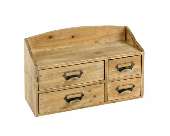 Shabby Chic Small Wooden Cabinet Chest Of Drawers Desktop Etsy