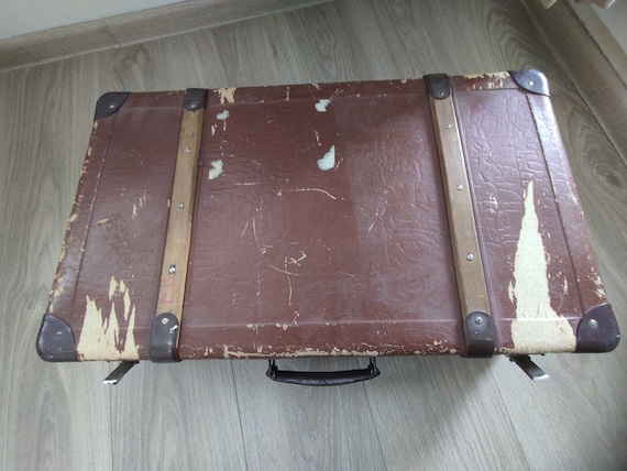 Small Vintage Suitcase, Retro Suitcase, Old Lugga… - image 10