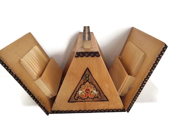 Old wooden cigarette case, Retro cigarette case model#3