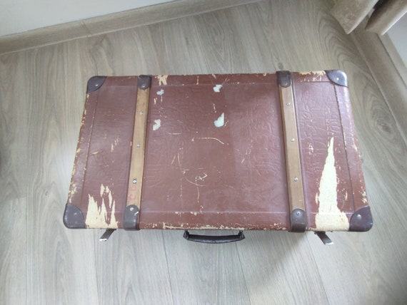 Small Vintage Suitcase, Retro Suitcase, Old Lugga… - image 9