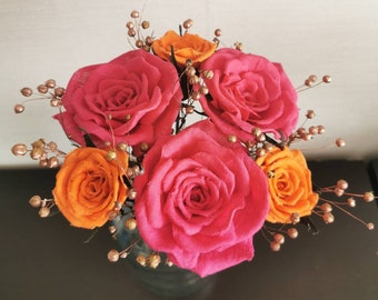 4th Anniversary 6 LINEN ROSES Gift for Her Wife Girlfriend