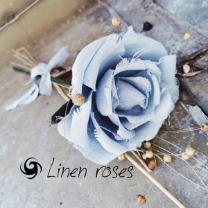 4th Anniversary Blue LINEN ROSE Gift for Her Wife Girlfriend Linen anniversary gift 4 year anniversary gift for wife 12th anniversary gift