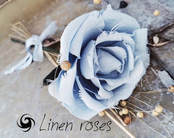 4th Anniversary Blue LINEN ROSE Gift for Her Wife Girlfriend Linen anniversary gift 4 year anniversary gift for wife 12th anniversary gift