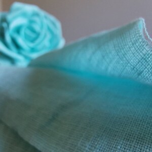 FRESH MINT green linen 100% linen fabric 205gsm, Muddy mint Medium weight, thick, dense Flax Leinen Lino WASHED Softened Mint wedding decor