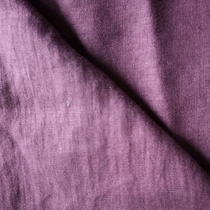 AUBERGINE PURPLE Medium weight linen fabric, Eco friendly clothing Washed linen fabric by the meter or yard image 5