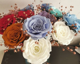6 LINEN ROSES