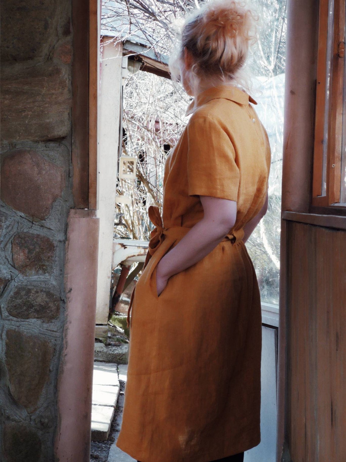 Pastel Linen Dress Plus Size Linen Dresses for Women Washed Etsy Canada