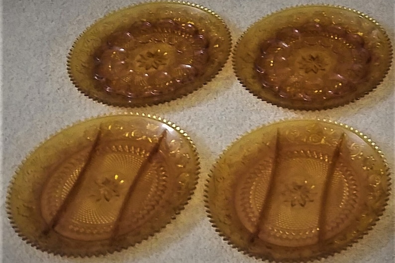 Vintage Amber Tiara Glassware Set Etsy