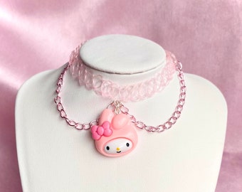 Pink Chain Tattoo Choker