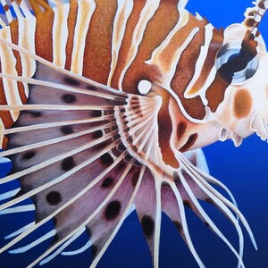 poisson lion à la peinture acrylique