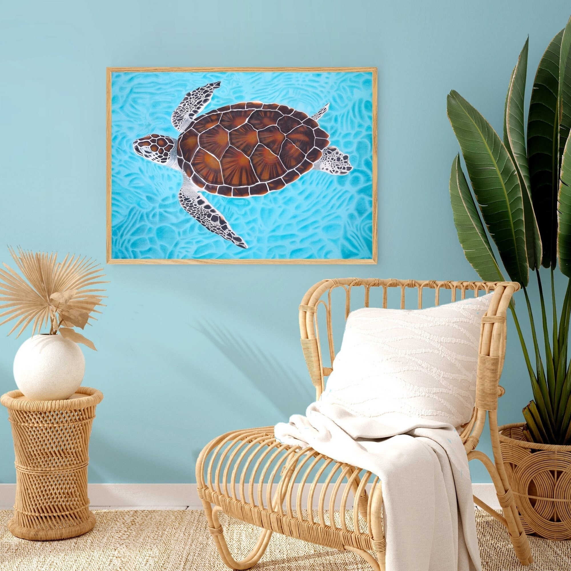 Impression d'art Murale Tortue de Mer Serenity - Décoration Tropical Exotique