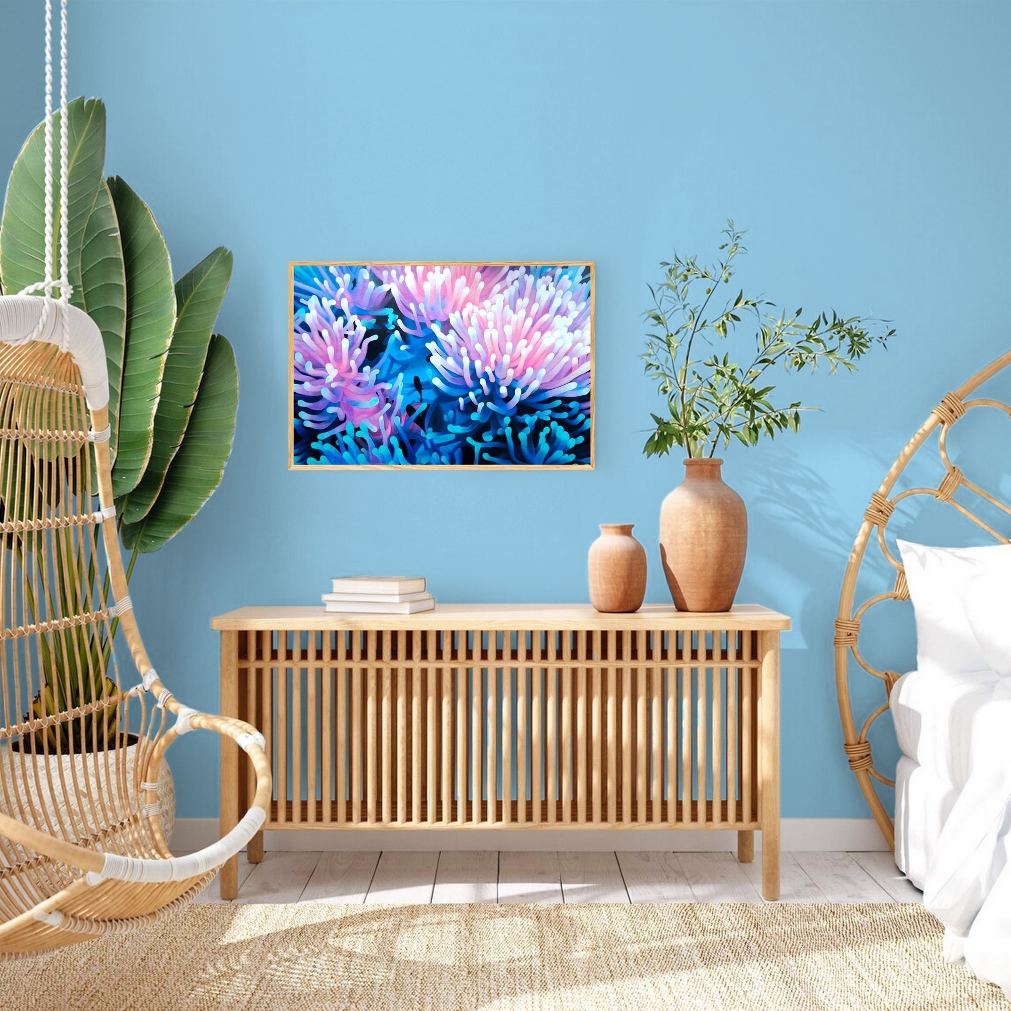 Impression d'art Murale Anémones - Décoration Tropical Exotique