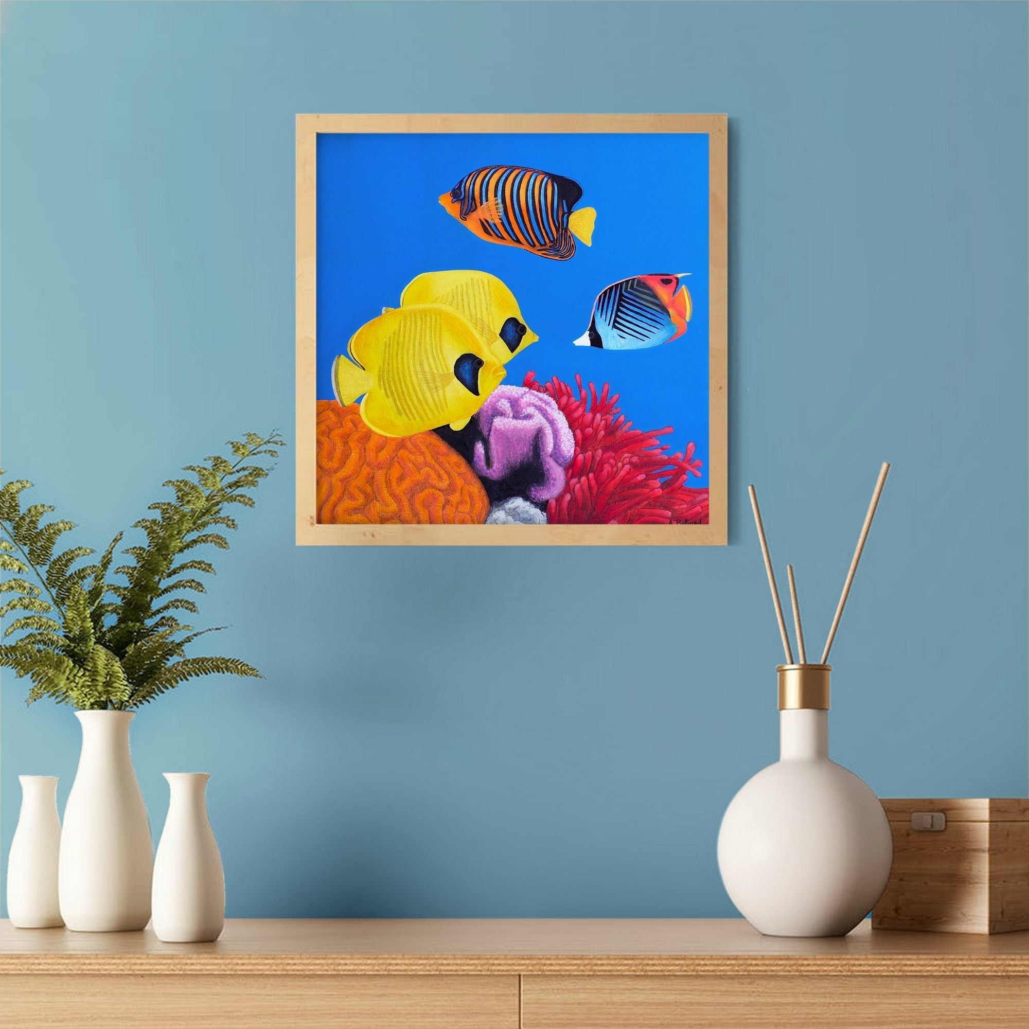 Impression d'art Murale Poissons Exotiques - Décoration Tropical Exotique