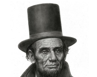Abraham Lincoln Portrait Print: Graphite Pencil Drawing (Digital Download)