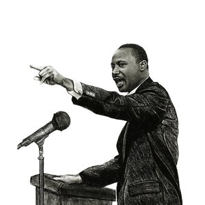 Martin Luther King Bleistiftskizze, INSTANT DOWNLOAD, Graphit Bleistiftzeichnung, Schwarz Weiß, Fine Art, Poster, Digital Art print. Originalskizze.