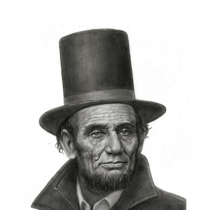 SOFORTIGER DOWNLOAD, Graphite Buntstift Zeichnung, schwarzer Abraham Lincoln Druck, Abe Lincoln Portrait, Amerikanischer Präsident Kunst, Vintage Kunst