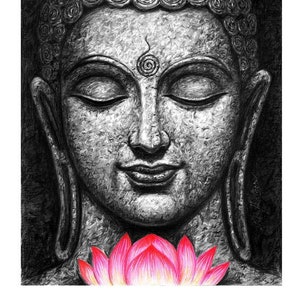 Hand Drawn Pencil Portrait Budha | Wedding Gift | Custom Pencil Drawing | Custom Couple Portrait | Realistic Drawing | Gallery Wall Art,