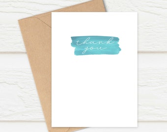 Watercolor Thank You Card Printable