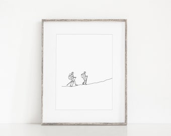 Hiking Minimalist Print, Digital Print