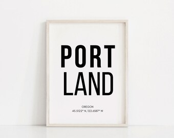 Portland Oregon Print/Portland Oregon Wall Art/Printable Wall Art/Housewarming Gift