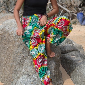 Harem Pants Tie dye Elephant Pants Hippie Aladdin Gypsy Loose Smocked Waist Yoga Pants Casual Trouser Women Baggy Cotton Beach Summer bild 8