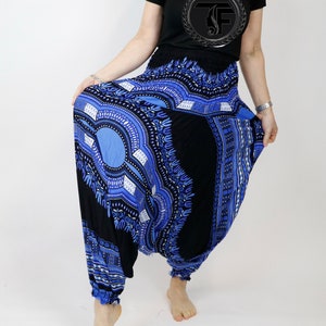 Harem Pants Mandala Paisley Black Navy Unisex Boho Hippie Yoga Pants Jumpsuits Rompers Bohemian Gypsy Clothes Loose Baggy Pants Festival