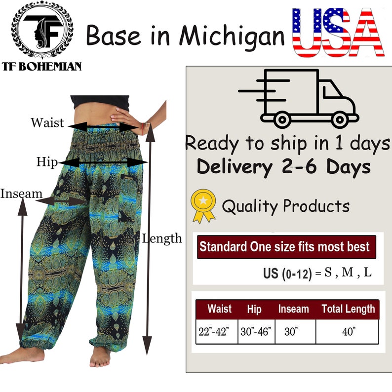 Harem Pants Tie dye Elephant Pants Hippie Aladdin Gypsy Loose Smocked Waist Yoga Pants Casual Trouser Women Baggy Cotton Beach Summer bild 10