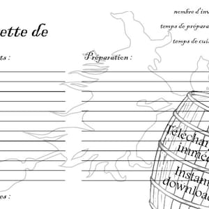 Carte recette imprimable - gamme Halloween - sorcière