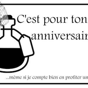 Carte anniversaire - cadeau bouteille - humoristique