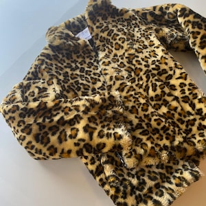 cheetah print chic girls coat jacket fur