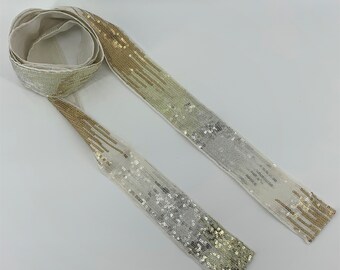 sequin tie belt