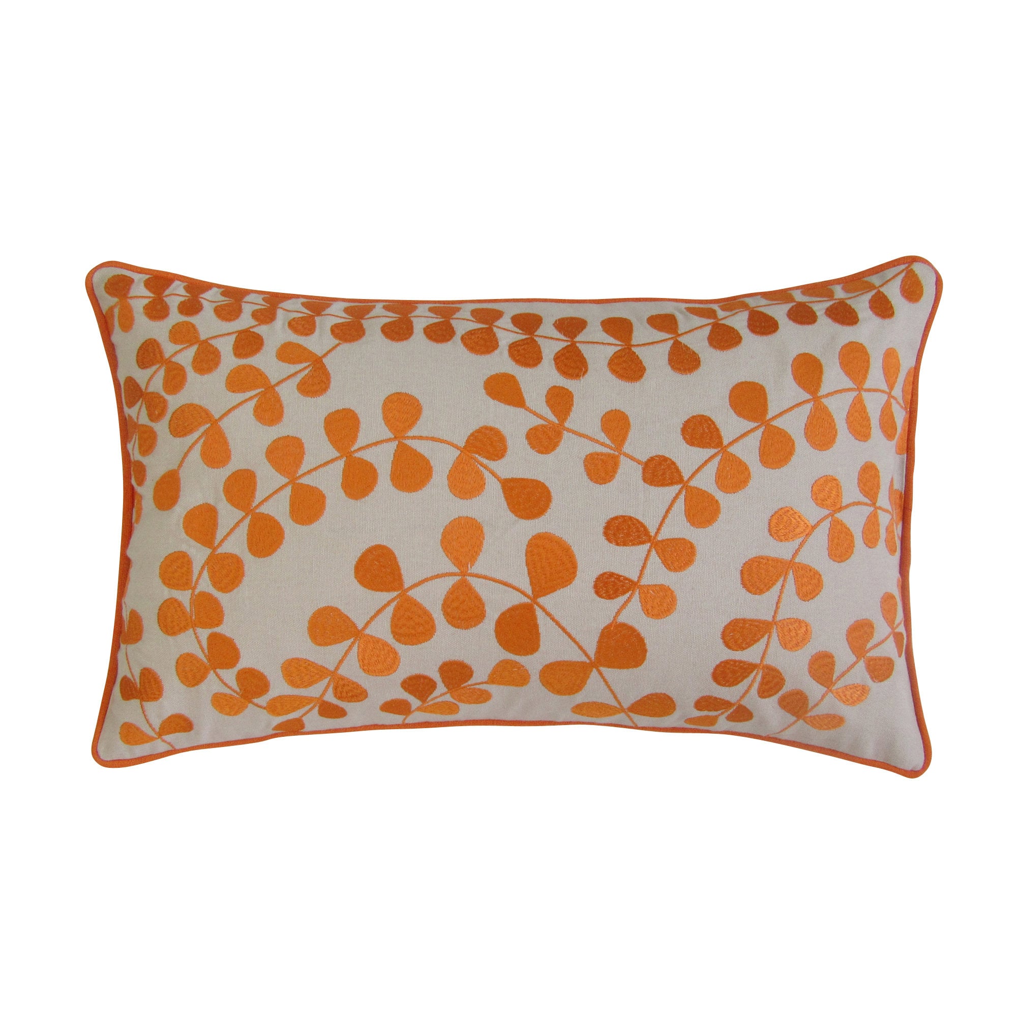 Cotton Lumbar Pillow Cover 20 X 12 Embroidered Pillows Tan Etsy UK