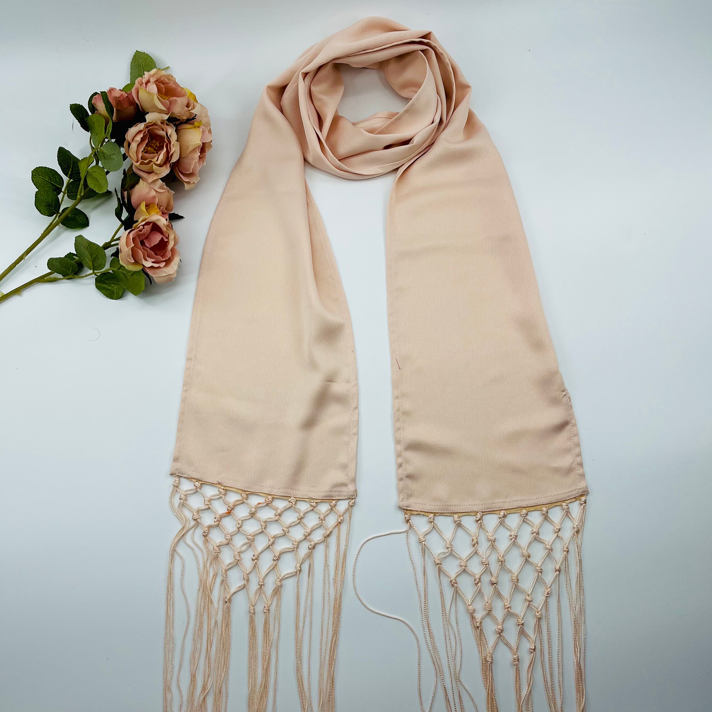 Extra Long Satin Silk Skinny Neck Scarf 