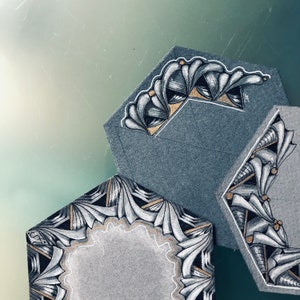 Hand Pressed Charcoal & Graphite Relaxagon Tiles - Mosaic Art