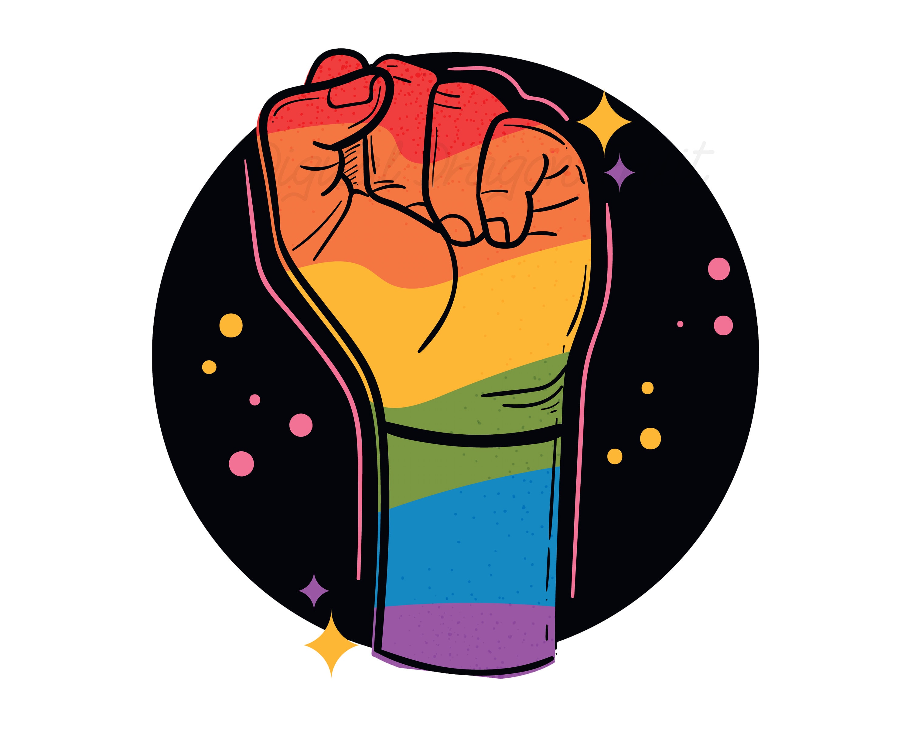 Gay Pride Fist PNG, LGBTQ Pride Sublimation, Digital Instant Download