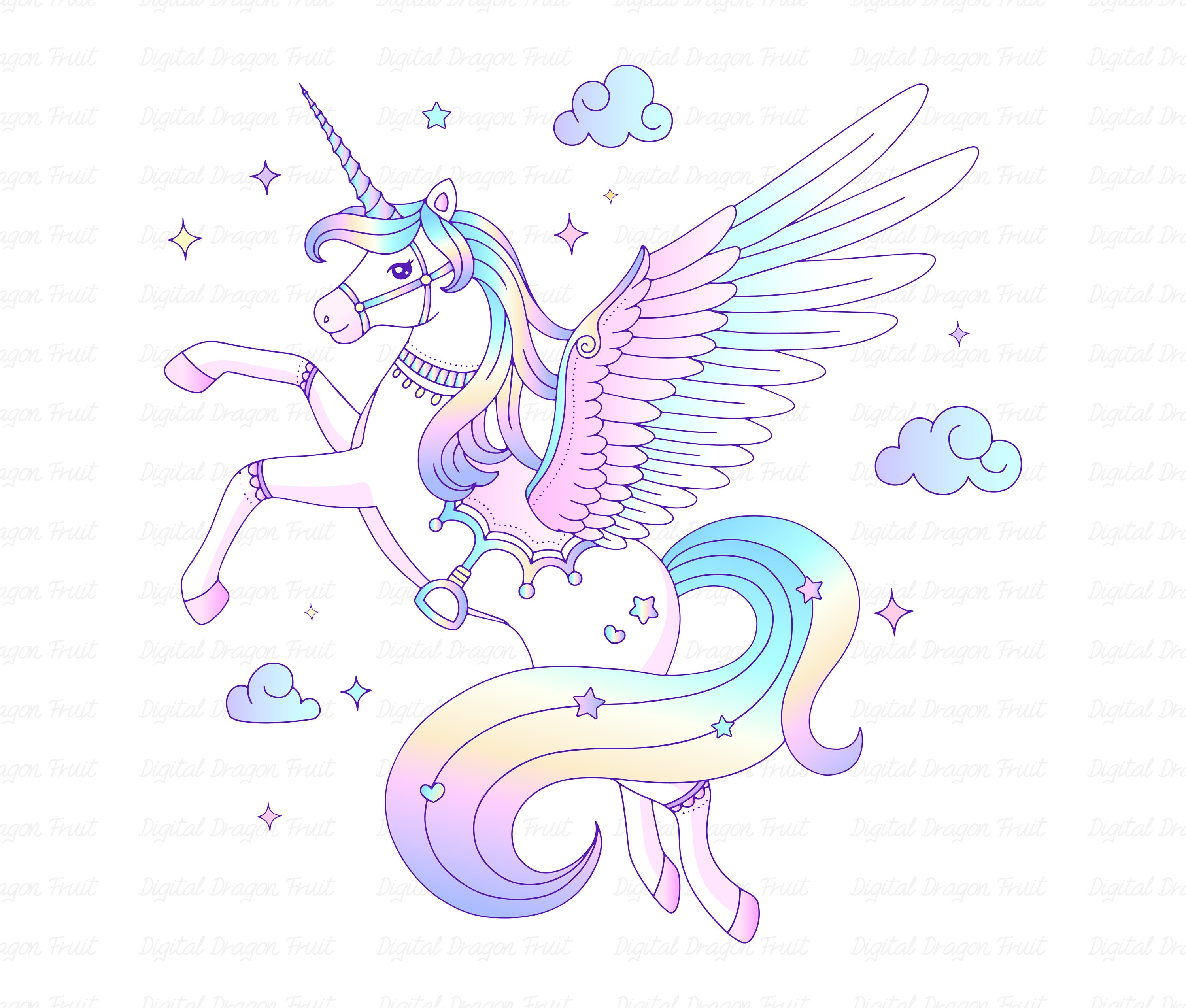 Winged Unicorn Stencil