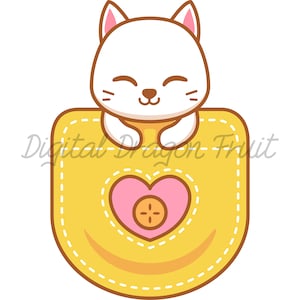 Pocket Cat PNG, Cute Kitty Cat Pocket Pet Sublimation, Digital Instant Download