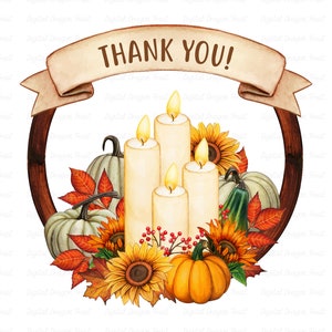 Thanksgiving Wreath PNG, Fall Pumpkins & Sunflowers Sublimation, Digital Instant Download
