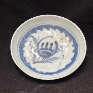 Vietnamese Antique Blue & White Plate from 19th Century.N#3
